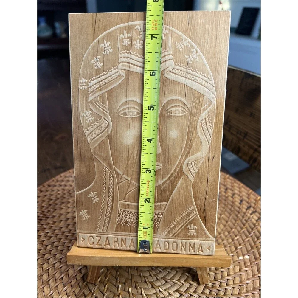 Vintage Wood Burned Polish Czarna ( Black) Madonna